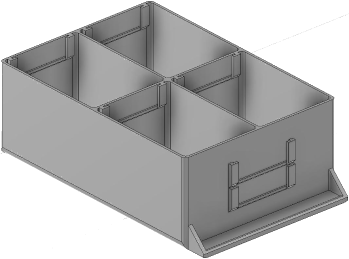 Vue 3D du tirroir T_P15_H3L2_D4.1_PE