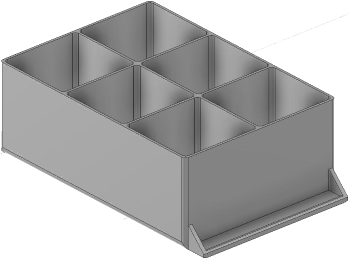 Vue 3D du tirroir T_P15_H3L2_D6.1