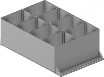Vue 3D du tirroir T_P15_H3L2_D8.1