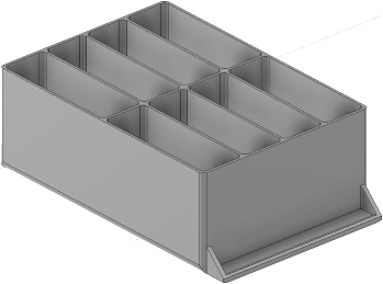 Vue 3D du tirroir T_P15_H3L2_D8.2