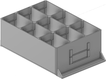 Vue 3D du tirroir T_P15_H3L2_D9_PE