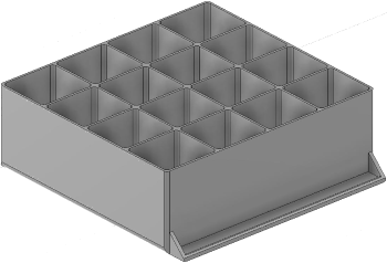 Vue 3D du tirroir T_P15_H3L3_D16