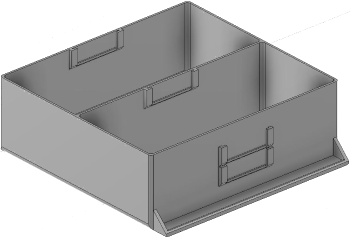 Vue 3D du tirroir T_P15_H3L3_D2.1_PE