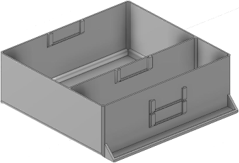 Vue 3D du tirroir T_P15_H3L3_D2.3_PE