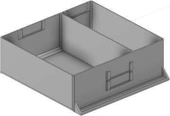 Vue 3D du tirroir T_P15_H3L3_D2.6_PE