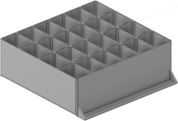 Vue 3D du tirroir T_P15_H3L3_D24