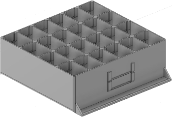 Vue 3D du tirroir T_P15_H3L3_D24_PE