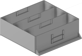 Vue 3D du tirroir T_P15_H3L3_D3.1_PE