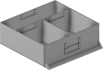 Vue 3D du tirroir T_P15_H3L3_D3.4_PE