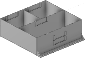 Vue 3D du tirroir T_P15_H3L3_D3.6_PE