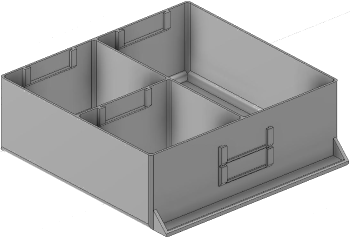 Vue 3D du tirroir T_P15_H3L3_D3.7_PE