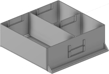 Vue 3D du tirroir T_P15_H3L3_D3.8_PE