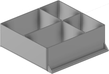 Vue 3D du tirroir T_P15_H3L3_D4.5