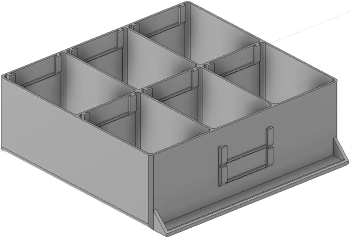 Vue 3D du tirroir T_P15_H3L3_D6.1_PE