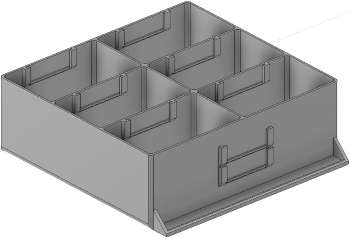 Vue 3D du tirroir T_P15_H3L3_D6.2_PE