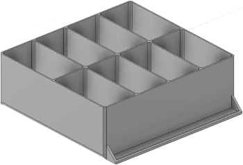 Vue 3D du tirroir T_P15_H3L3_D8.2