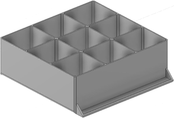 Vue 3D du tirroir T_P15_H3L3_D9