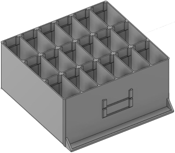 Vue 3D du tirroir T_P15_H4L3_D18_PE