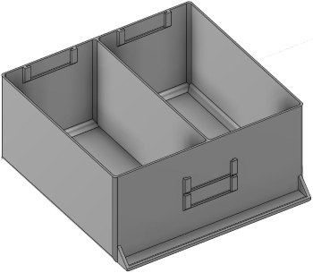 Vue 3D du tirroir T_P15_H4L3_D2.4_PE