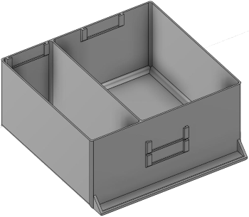 Vue 3D du tirroir T_P15_H4L3_D2.5_PE