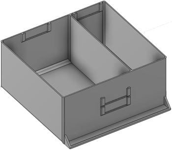 Vue 3D du tirroir T_P15_H4L3_D2.6_PE