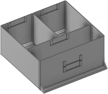 Vue 3D du tirroir T_P15_H4L3_D3.3_PE