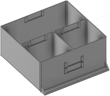Vue 3D du tirroir T_P15_H4L3_D3.5_PE