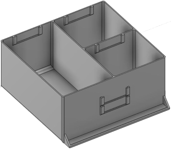 Vue 3D du tirroir T_P15_H4L3_D3.8_PE