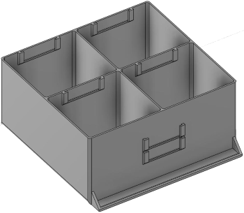 Vue 3D du tirroir T_P15_H4L3_D4.1_PE