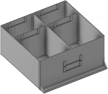 Vue 3D du tirroir T_P15_H4L3_D4.3_PE