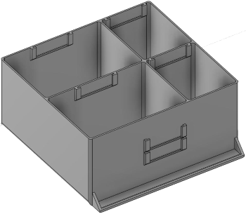 Vue 3D du tirroir T_P15_H4L3_D4.5_PE