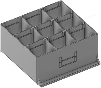 Vue 3D du tirroir T_P15_H4L3_D9_PE