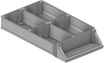 Vue 3D du tirroir T_P7.5_H1L1_D4_PE