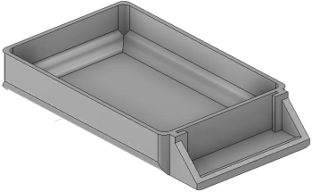 Vue 3D du tirroir T_P7.5_H1L1_PE