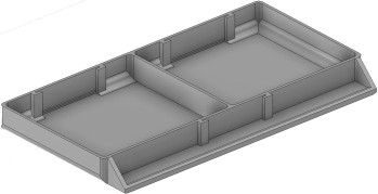 Vue 3D du tirroir T_P7.5_H1L3_D2.2_PE