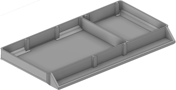 Vue 3D du tirroir T_P7.5_H1L3_D2.4_PE