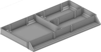 Vue 3D du tirroir T_P7.5_H1L3_D3.4_PE