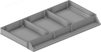 Vue 3D du tirroir T_P7.5_H1L3_D3.9_PE