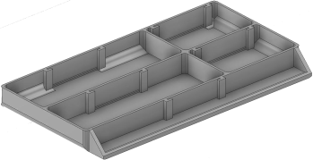 Vue 3D du tirroir T_P7.5_H1L3_D4.3_PE