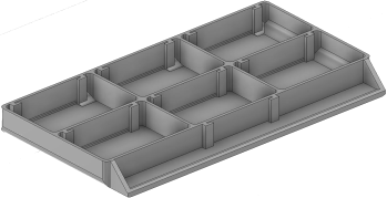 Vue 3D du tirroir T_P7.5_H1L3_D6_PE