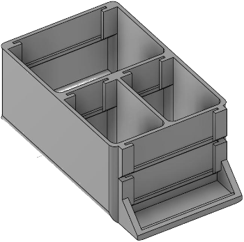 Vue 3D du tirroir T_P7.5_H2L1_D3.2_PE