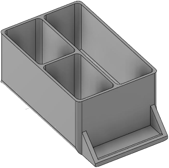 Vue 3D du tirroir T_P7.5_H2L1_D3.3