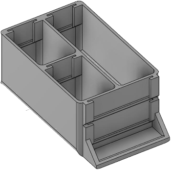 Vue 3D du tirroir T_P7.5_H2L1_D3.3_PE