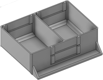 Vue 3D du tirroir T_P7.5_H2L2_D2.2_PE