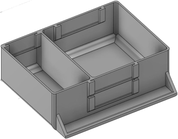 Vue 3D du tirroir T_P7.5_H2L2_D2.3_PE