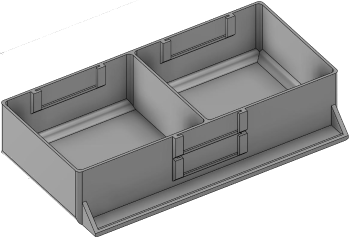 Vue 3D du tirroir T_P7.5_H2L3_D2.2_PE