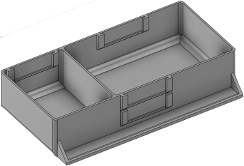 Vue 3D du tirroir T_P7.5_H2L3_D2.3_PE