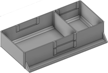 Vue 3D du tirroir T_P7.5_H2L3_D2.4_PE