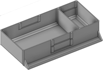 Vue 3D du tirroir T_P7.5_H2L3_D2.6_PE