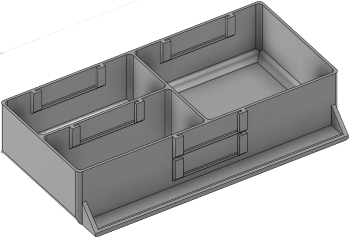 Vue 3D du tirroir T_P7.5_H2L3_D3.3_PE